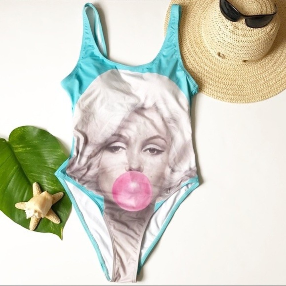 Art print one piece blue swimsuit  Bathingsuits